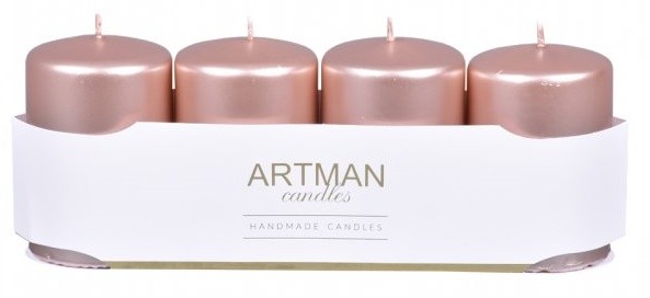 Svíčka Artman 4ks 6x9cm měděná - Drogerie Osvěžovače a svíčky Svíčky adventní